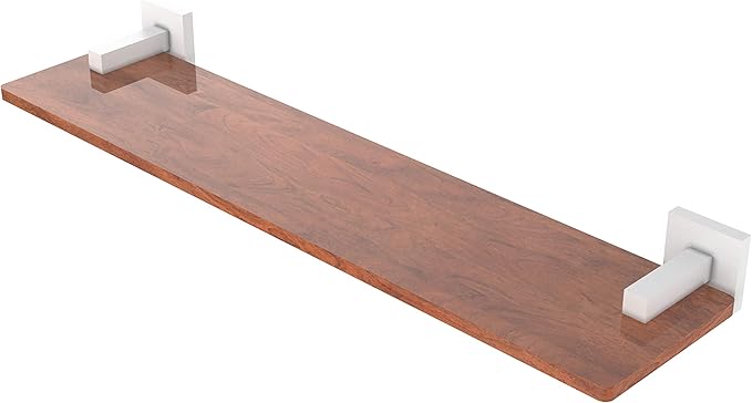 Allied Brass MT-1-22-IRW Montero Collection 22 Inch Solid IPE Ironwood Wood Shelf, Matte White