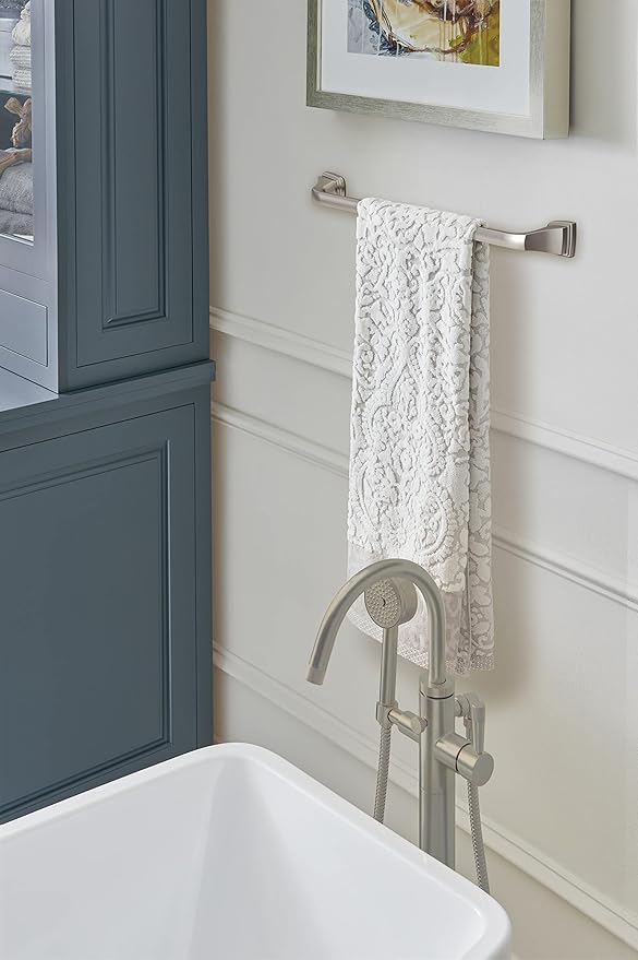 Amerock BH36033G10 | Brushed Nickel Towel Bar | 18 in (457 mm) Towel Rack | Revitalize | Bathroom Towel Holder | Bathroom Hardware | Bath Accessories