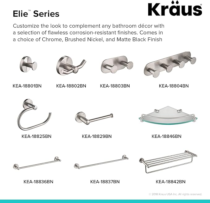 KRAUS Elie Bathroom Towel Ring, Chrome Finish, KEA-18825CH