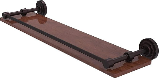 Allied Brass DT-1-22-GAL-IRW Dottingham Collection 22 Inch Solid IPE Ironwood Gallery Rail Wood Shelf, Antique Bronze