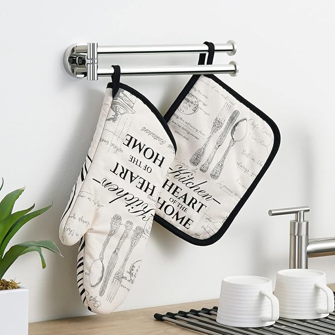 KES Swivel Towel Bar for Bathroom 9-Inch Kitchen Swing Out Double Towel Bar 2-Arm Kitchen Wall Mounted SUS 304 Stainless Steel Polished, A2106S23