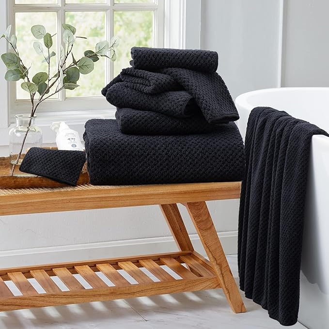 Extra Large Bath Towel Set of 4 (35"x70"),Oversized Bath Sheet Super Soft Highly Absorbent Jumbo Bathroom Towel Set Microfibers Quick Dry Shower Towel for Hotel,Bathroom,Guest,Spa,Gym (Black)