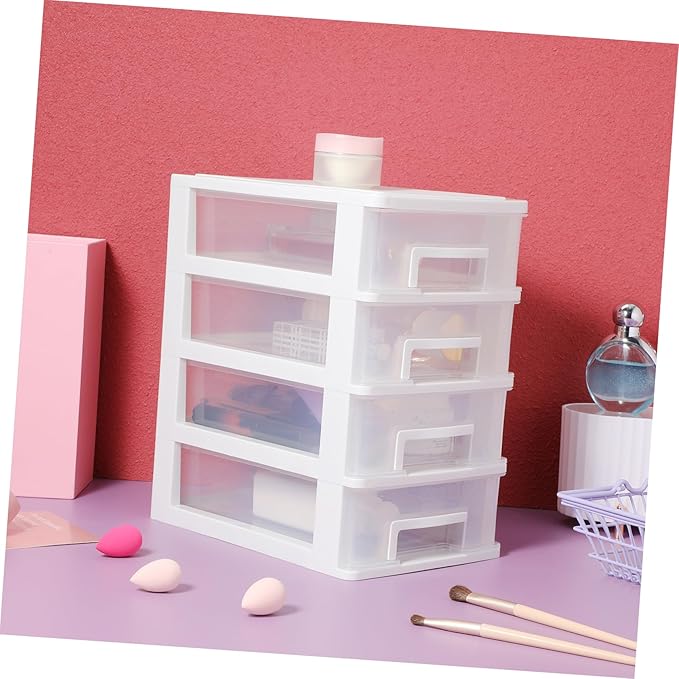 4 Layers drawer storage organizer drawers desktop plastic three craft Transparent Type Storage Box Plastic Mini