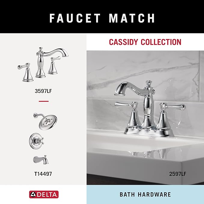 Delta 79735 Cassidy Double Towel Hook Bath Hardware Accessory in Polished Chrome