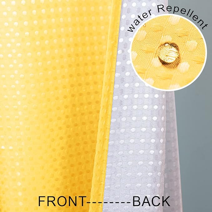 Mrs.Naturall Bright Yellow Shower Curtains for Bathroom,Bath Small Stall Ombre Shower Curtain Liner with Hooks Sets,36 x 72In,Sunflower Yellow