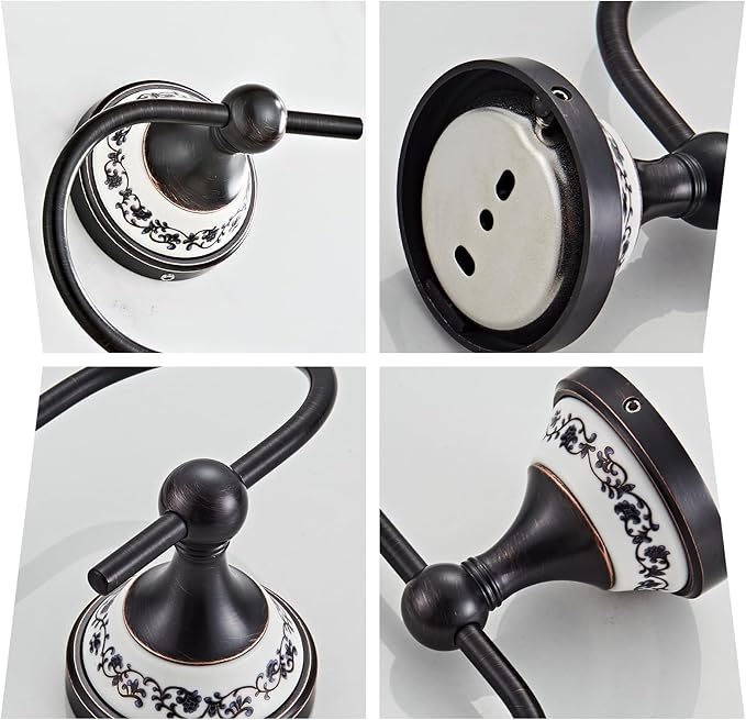 Wall Mounted Bathroom Kitchen Black Toilet Paper Holder, Open Arm Towel Holder, Tissue Holder, Bathroom Kitchen Tissue Roll Holder YIGUANXIN
