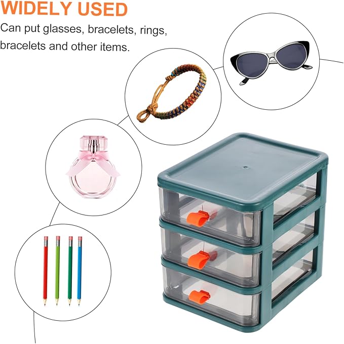 BESPORTBLE 1pc Desktop Organizer Mini Cosmetic Storage Box Gem Green Versatile Pp Sundries Holder for Office Bedroom and Bathroom