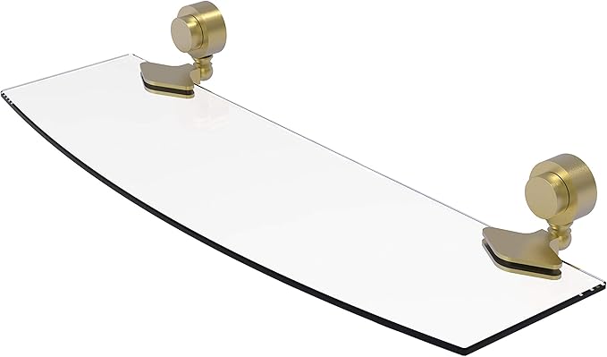 Allied Brass 433/18 Venus Collection 18 Inch Glass Shelf, Satin Brass