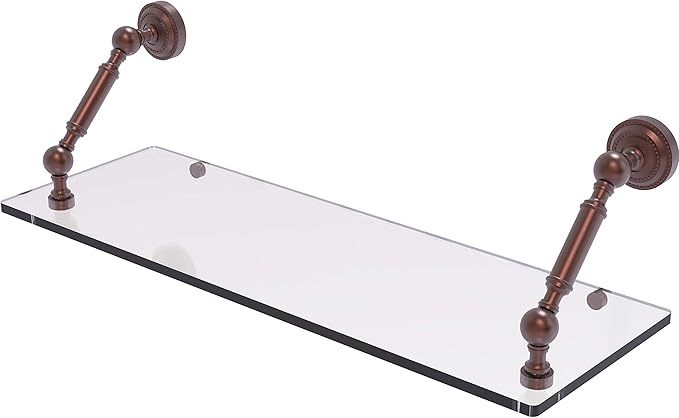 Allied Brass DT-1-24 Dottingham Collection 24 Inch Floating Glass Shelf, Antique Copper