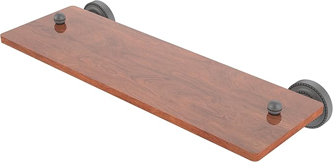 Allied Brass DT-1-16-IRW Dottingham Collection 16 Inch Solid IPE Ironwood Wood Shelf, Matte Gray