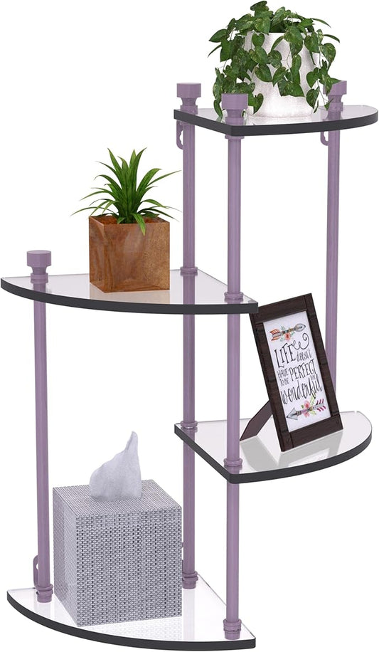 Allied Brass FT-4-LVN 4 Tier Glass Wall Shelf, Lavender