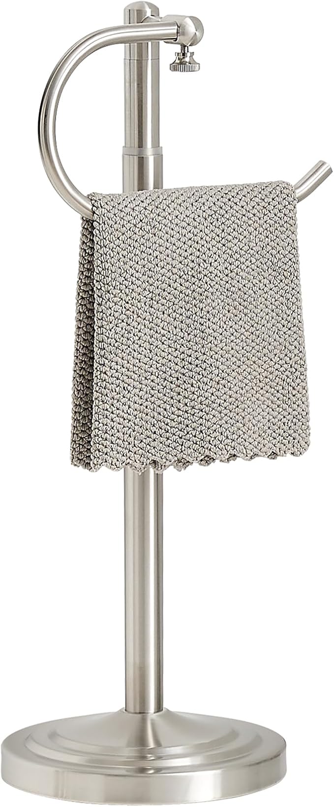 RFOUO Hand Towel Holder Stand,Standing Towel Racks for Bathroom,Hand Towel Holder for Bathroom Kitchen Vanity Countertops,Stainless Steel Adjustable Towel Bar 16.5-26 Inch(Brushed Nickel)