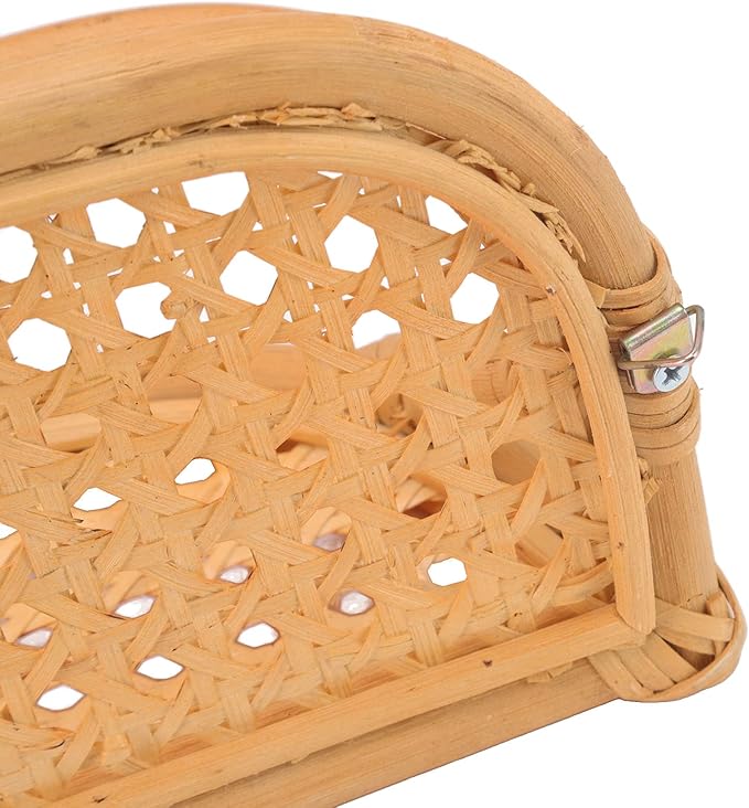 Keenso Rattan Wall Shelf Durable Handmade Hanging Shelf for Bathroom Kitchen Living Room Storage
