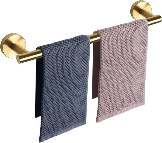 NearMoon Bath Towel Bar, Thicken Stainless Steel Shower Towel Rack Holder Wall Mounted for Bathroom, 24-lnch Overall Length-21-lnch Usable Hanging Space (1 Pack, Brushed Gold)