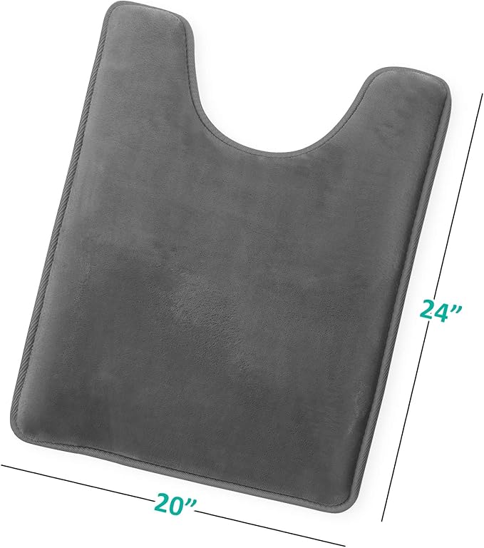 Clara Clark Bathroom Rugs, Velvet Memory Foam Bath Mat, Non-Slip, Machine Washable Bath Rugs - Dries Quickly, Ultra Soft Plush Bath Mats for Bathroom, 20 x 24, Grey