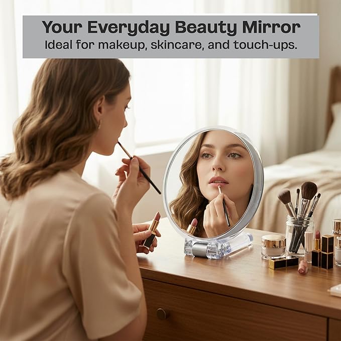 Danielle Magnification Folding Makeup Mirror 15X, Acrylic
