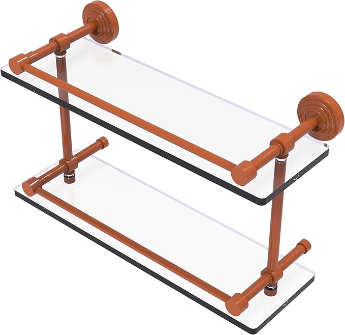 Waverly Place Collection Double Glass Shelf with Gallery Rail