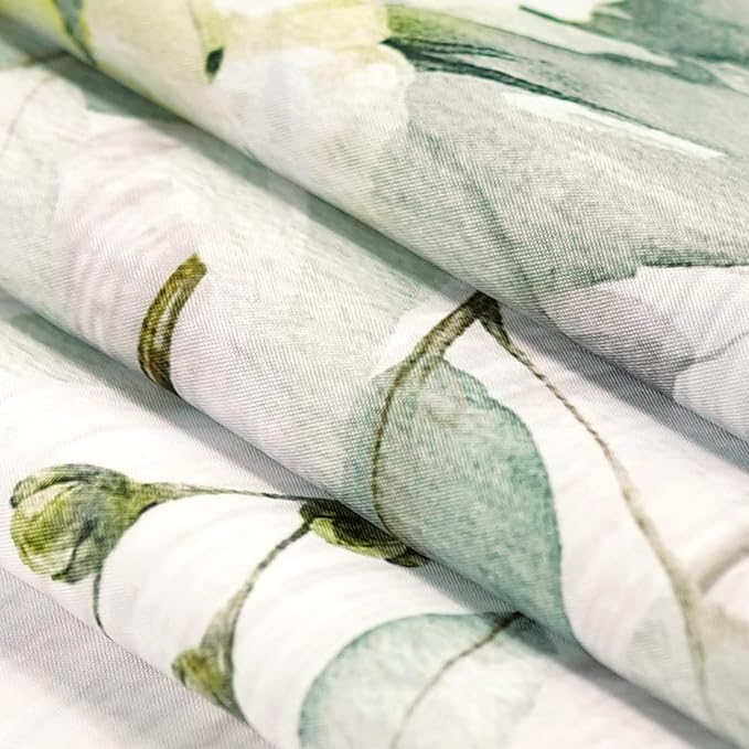 kampdream Eucalyptus Plant Rustic Shower Curtain, Watercolor Leaves On The Top Country Farm House Shower Curtain, Spring Botanical Bathroom Curtain 72 ×72 Inch