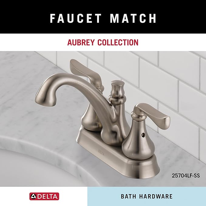DELTA FAUCET AUB18-SN Aubrey 18-in Wall Mount Towel Bar Bath Hardware Accessory in Brushed Nickel
