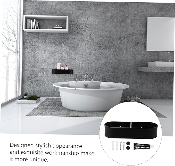 Ciieeo 1pc Multifunctional Metal Bathroom Wall Rack Punch Design Easy Installation Space-Saving Shelf for Toiletries Creams and Soap Strong Adhesion Easy to Clean