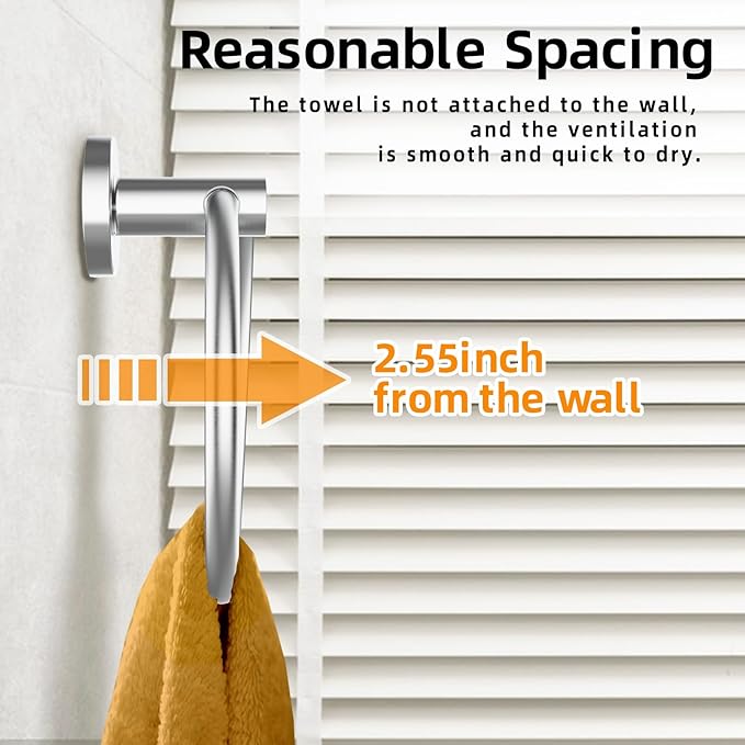 Brushed Silver Towel Ring 2Pack, SUS304 Stainless Steel Hand Towel Holder for Bathroom Kitchen, Modern Style Towel Hanger, Thicken Ring Towel Holder, Towel Rack Round Wall Mounted (2, Brushed Silver)