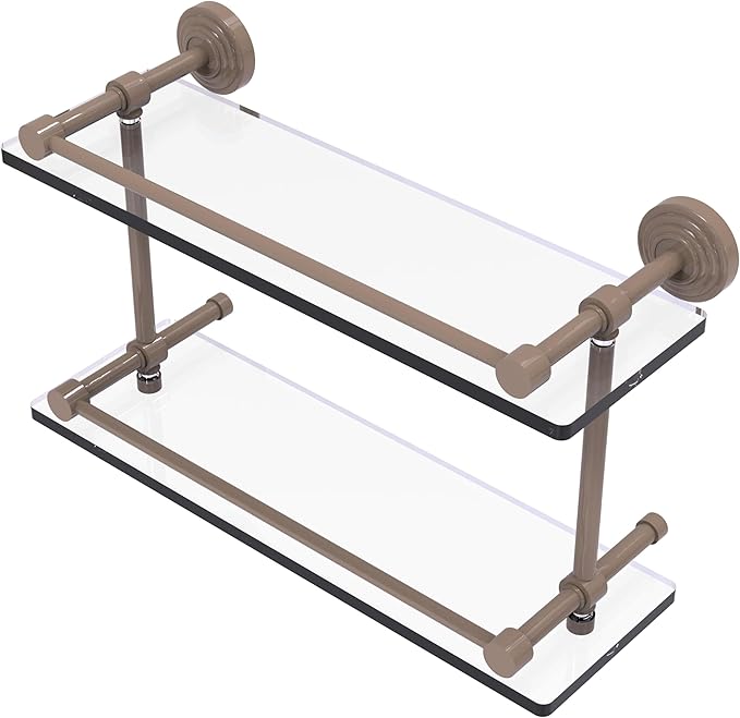 Waverly Place Collection Double Glass Shelf with Gallery Rail