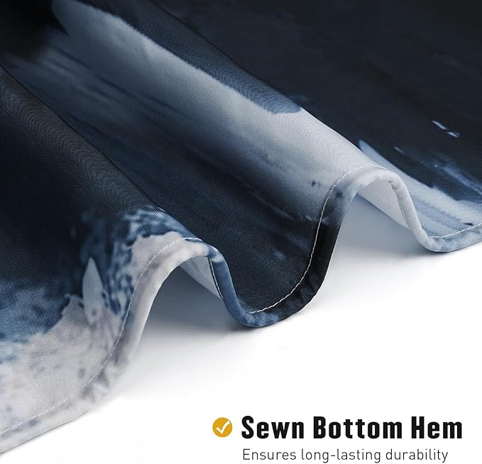 MitoVilla Grey Blue Shower Curtain, Graffiti Ombre Fabric Shower Curtains for Modern Abstract Bathroom Decor, Brush Strokes Oil Painting Design, Watercolor, 72 x 72