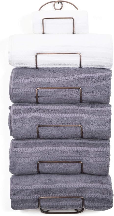 Towel Racks for Bathroom Wall Mounted Metal Wine Rack Towel Shelf Towel Holder for Bath Antique Bronze