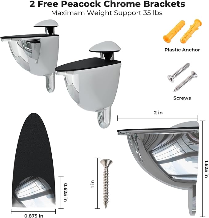 Bent Glass Shelf 4.75" X 19.75" Inch - 3/8 Inch Thick Floating Shelve with 2 Free Chrome Brackets and Screws For Bathroom, Living Room, Kitchen and Wall Decoration By Fab Glass And Mirror