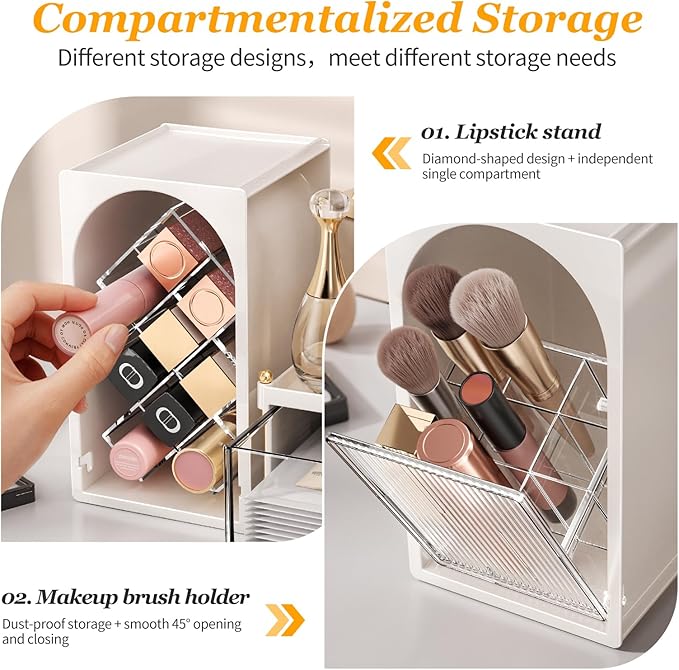 Modular Makeup Organizer, Clear Acrylic Cosmetic Storage Box with Drawer, Vanity Countertop Organizer for Makeup, Skincare and Beauty Accessories – Multiple Styles