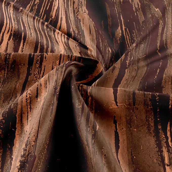 Brown Shower Curtain for Bathroom, Abstract Tan Shower Curtains, Rustic Orange Copper Pale Peach Abstract Tan Cool Vintage Ombre Design Bath Curtain Waterproof Fabric Shower Curtain Sets with Hooks