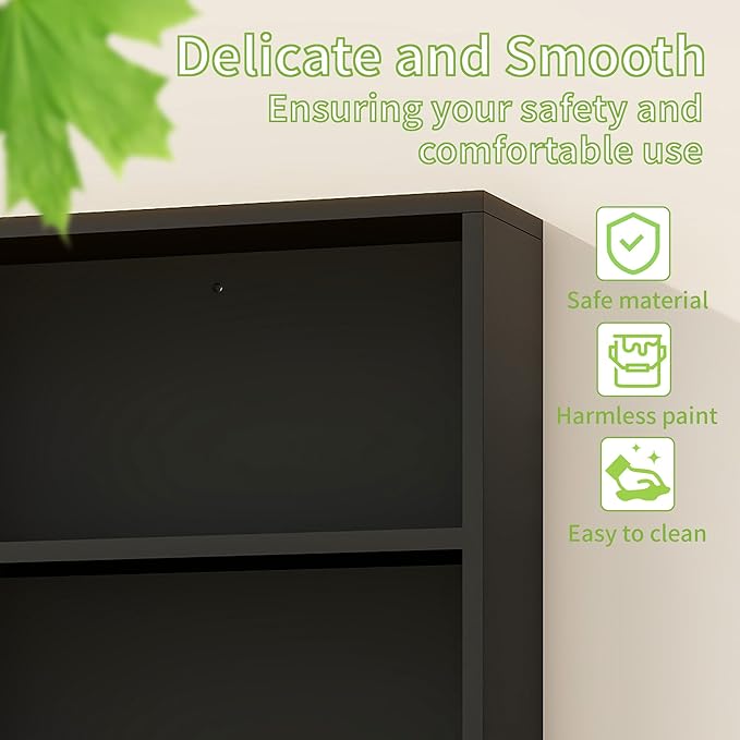 Medicine Cabinet, Wooden Bathroom Wall Cabinet with 2 Doors, Adjustable Shelves & Towel Bar, Over Toilet Storage Cabinet Wall Mounted for Kitchen & Laundry, Black