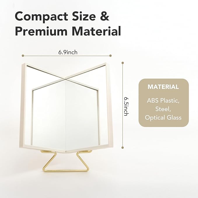 Realme V0 True Non-Reversing Mirror(2026 New Version) – True Image, Unmatched Precision, New Pakage, Slim Design for Makeup Vanity, 9'' Non-Reversing Mirror with Stand