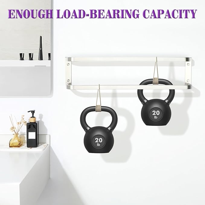 Alise Double Towel Bars for Bathroom,16'' Towel Holder Towel Racks for Bathroom Wall Mount,SUS304 Stainless Steel Double Towel Rail Towel Hanger for Walls,Brushed Nickel