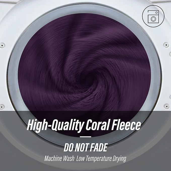 MOONQUEEN Ultra Soft Microfiber Coral Velvet Towel Set - Quick Drying - 2 Bath Towels, 2 Hand Towels, 2 Washcloths - Plum, 6 Pcs