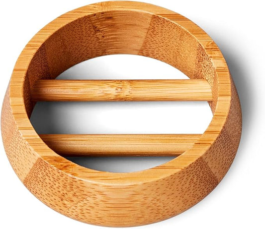 HIBAR Shampoo Bar Holder, Bamboo Shower Lift Solid Hair Shampoo and Conditioner Bar Saver, Self-Draining and Drying Storage Container For Shower Organizer or Bathroom Counter, Anti-Slide Dish