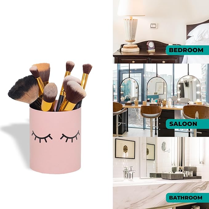GEGUTON Makeup Design Pen Holder ?€? Steel, Nude Pink, Fun and Feminine Look ?€? Organizes Pens and Accessories, Adds Charm to Desks, Great Gift Idea ?€? Fun Collection