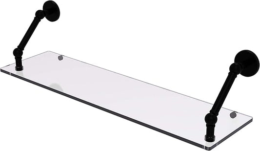 Allied Brass P1000-1-30 Prestige Skyline Collection 30 Inch Floating Glass Shelf, Matte Black
