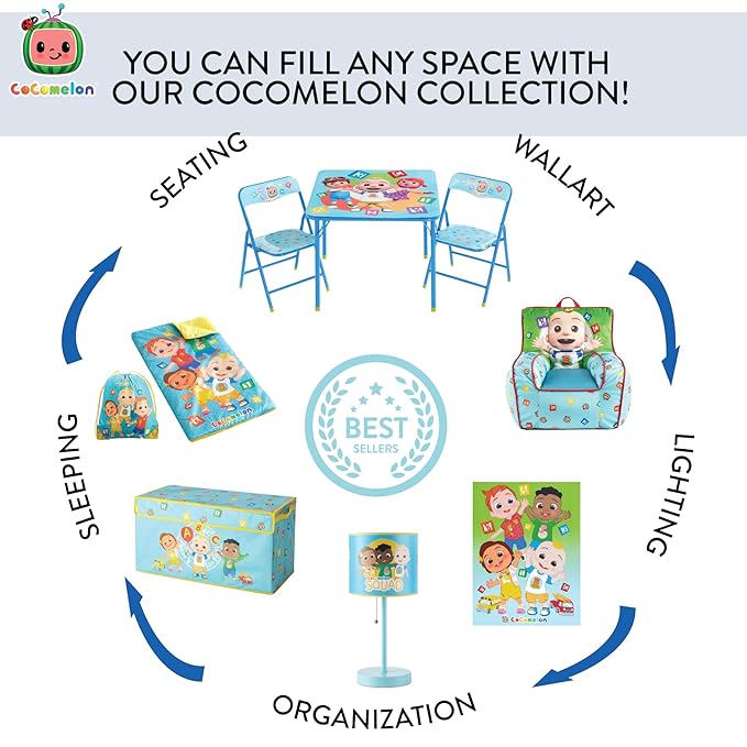 Cocomelon Pop-Up Hamper with Durable Carry Handles, Kids Laundry & Room Storage Organizer, 21?€?H x 13.5?€?W x 13.5?€?L