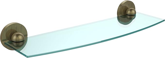 Allied Brass 1033/18 Skyline Collection 18 Inch Glass Shelf, Matte Gray