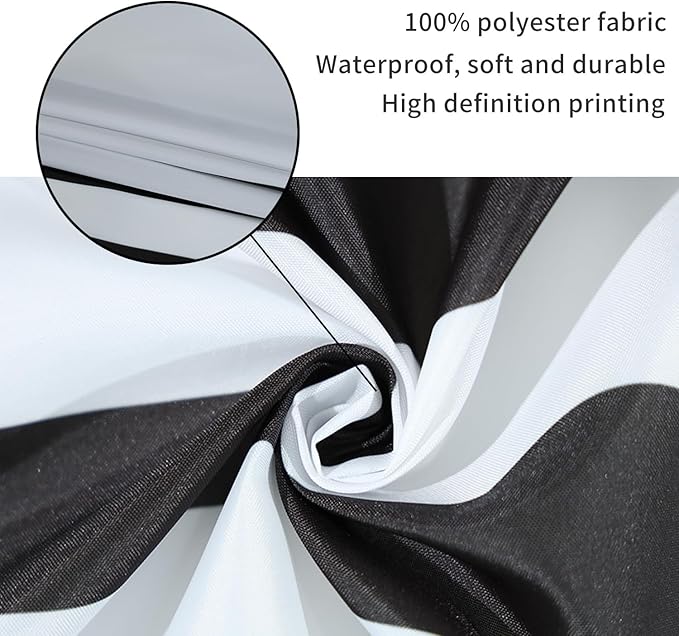 ChloropLastid Long Boho Shower Curtain Mid Century Modern Shower Curtains for Bathroom Black and White Geometric Minimalist Abstract Bohemian Waterproof Fabric Bathroom Shower Curtain Set 72x78 Inch