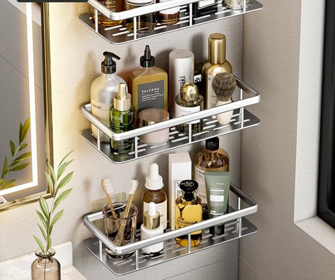 Storage Shelves Bathroom washbasin Storage Kitchen, Double Patch Square Basket-