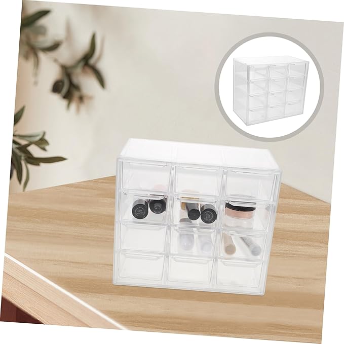 Multi Desk Organizer Storage Box with Removable Makeup Storage Organizer for Cosmetics Office Supplies and Crafts Stackable Storage Solution for Vanity and Desk Organization