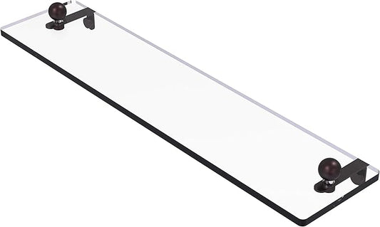 Allied Brass PR-1/22-ABZ 22 Inch Vanity Beveled Edges Glass Shelf, 22-Inch, Antique Bronze