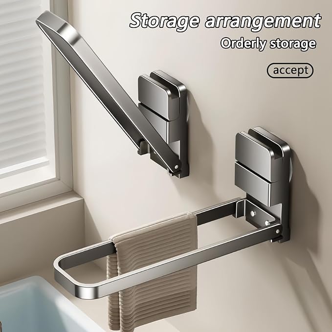 Drill Free Powerful Vacuum Suction Cup Towel Ring Shower Washcloth Hand Towel Square Holder