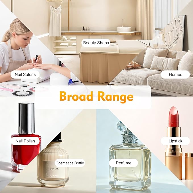 Elegant Gold Wall Mounted Nail Polish Rack - Set of 6 Triangular Cosmetic Display Shelves for Essential Oil Bottles, Organize Your Lipsticks and Perfumes in Style at Home or Salon (Black)