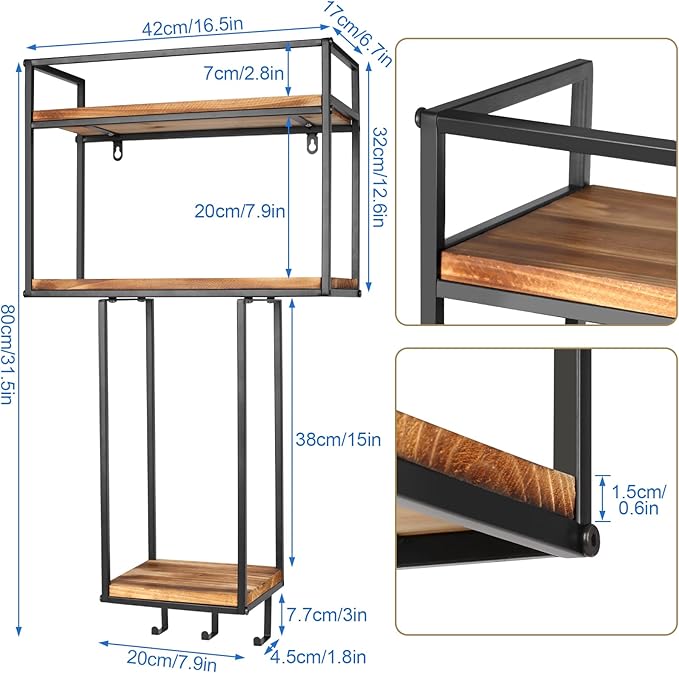MOUGIGI Towel Rack Wall Mounted - Space-Saving Design for Small Bathrooms - Versatile Organizer for Towels, Blankets, and More - Ideal for RVs and Hotels