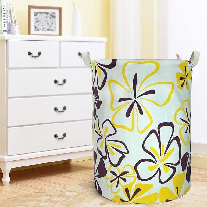 Merdes 19.7?€??€? Waterproof Foldable Laundry Hamper, Dirty Clothes Laundry Basket, Linen Bin Storage Organizer for Toy Collection (Flower)