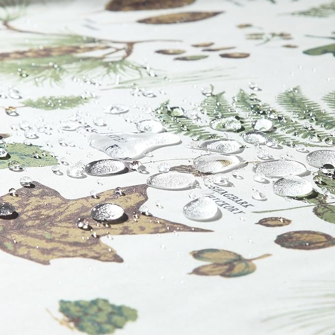 90 Inch Extra Long Shower Curtain, Vintage Botanical Specimen Print on Water-Resistant Polyester Fabric