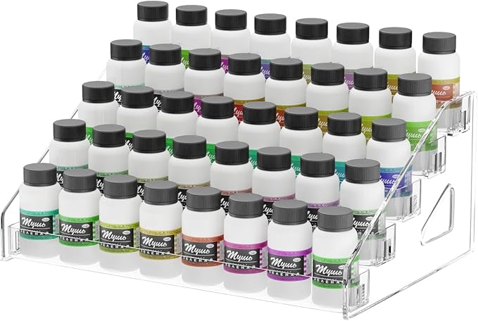 5 Layers Acrylic Paint Organizer, Painting Bottle Holder, Miniature Paint Holder, Craft Hobby Rack Shelf, Snap-on Design Easy Assembly Storage Rack for Citadel, Apple Barrel, Folkart -2oz Craft Paints